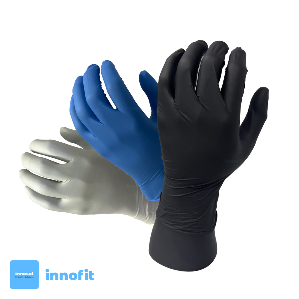 [KSO] InnoFit® Nitrile Disposable Gloves (Black, Small07, Case - 10 pcs)